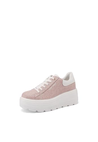 QUEEN HELENA Zapatillas de deporte de plataforma altas con cuña Casual Mujer X32-11, Rosa, 37 EU