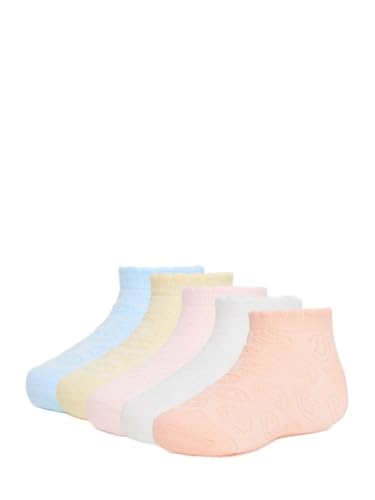 Pack of 5 - Flower Jacquard Ankle Length Socks Multi 5-6 YRS