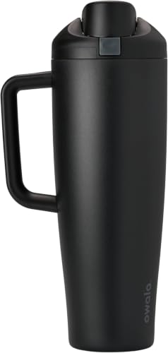 Image of Owala FreeSip Tumbler Insulated Stainless Steel Water Bottle with Built-in Straw and Side Handle, For Travel, Work, School, and Sports, 40oz, BPA Free, Leak Proof, Very, Very Dark (Pack of 6)