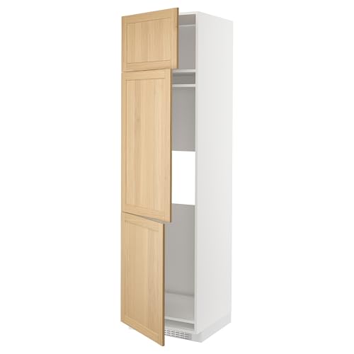 ProTuning METOD High Cab f Nevera/congelador con 3 puertas, blanco/roble Forsbacka, 60 x 60 x 220 cm