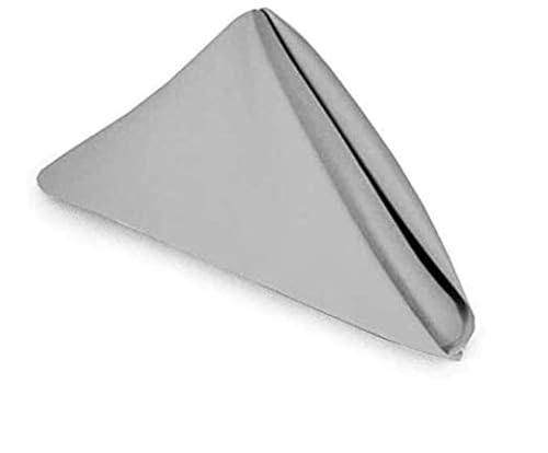 Cloth Napkins - Pack of 50 (12 X 12) Inch Washable Cloth Napkins - Fabric Napkins Great for Wedding/Parties/Dinner/Restaurant/Home Use - 100% Cotton Cloth Handkerchief - Light Grey Solid Napkins