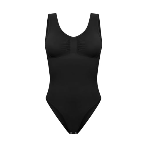 creamy fabrics Damen Figurformender Shapewear Bodysuit mit Slip – Tank Body mit breiten Trägern – Starke Kompression Bauch & Taille – Nahtlos für glatte Silhouette & Po-Lifting