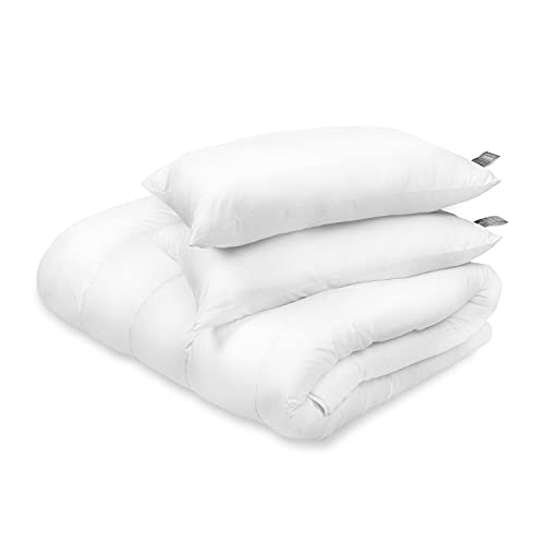 FAM Home Kissen 50x60 2er Set Weiches Mikrofaser - Kopfkissen 50x60 Allergiker mit Optimaler Stütze für Nacken und Kopf - Innenkissen Atmungsaktiv Feuchtigkeitsregulierend Antibakteriell