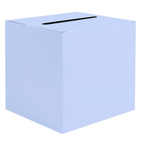 Image of SietDESEO Lavender Card Box for Graduation Large Gift Card Box Holder 9.8 inch x 9.8 inch Money Cards Box Diy Card Box for Wedding Reception Baby Shower Birthday Cards Box Holder