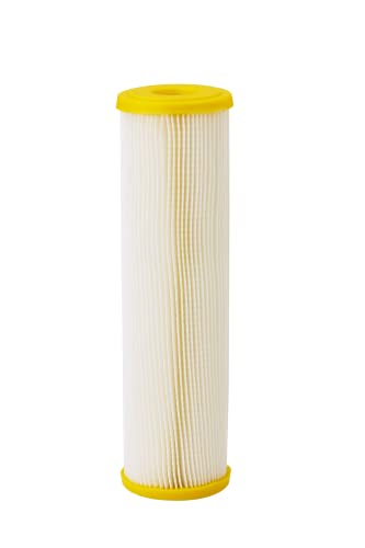 Pentair Pentek ECP50-10 Sediment Water Filter, 10-Inch, Under Sink Pleated Cellulose Polyester Replacement Cartridge, 10" x 2.5", Yellow End-Cap, 50 Micron