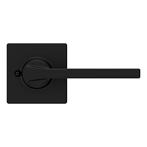 Image of Kwikset Casey Dummy Door Handle, Single Sided Lever for Closets, French Double Doors, and Pantry, Matte Black Non-Turning Reversible Interior Push /Pull Lever, with Microban Protection (1 count)