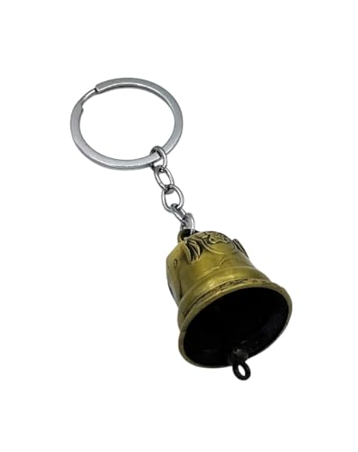 Image of Classic Antique Tibetan Temple Bell Shaped Keyring for Gift Gaurdian bell for Car Bike Bags Metal Key ring Key Chain Bag Charm Gift