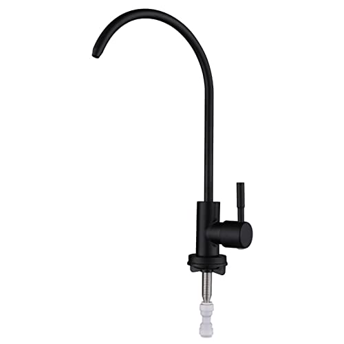 Filtro de agua integrado en grifo negro LWX con caño giratorio de 360 grados