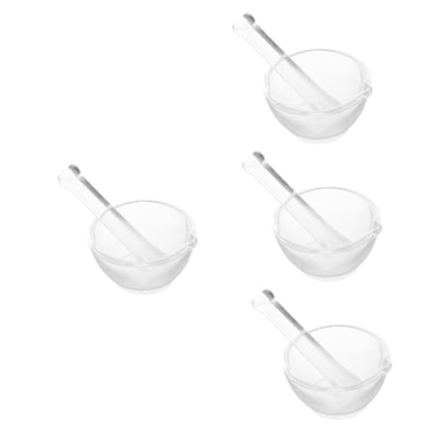 Warmhm 4 Set Mortaio Piccolo Ciotola Macinazione Frantoio Per Medicinali Macinapillole Crusher Di Medicinali Pestello Di Macinino a Pestello Frantoio Per Compresse Bicchiere