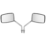 lateral 1 Par, Espejos Retrovisores Universales Rectangulares De Aluminio Para Motocicleta, Espejo Cromado De 10mm Para Moto, Scooter, Retrovisor Para Bicicleta Eléctrica
