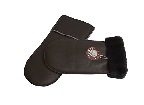 Moufles en cuir nappa HDS-FAUST2 en beige, marron et noir, moka, L Cover