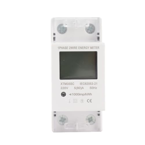 Image of Electric Meter KWh Meter Digital 1 Phase 2 Wire 2P DIN Rail Electronic Kilowatt Hour kwh Meter 220V 5(80) A 50Hz