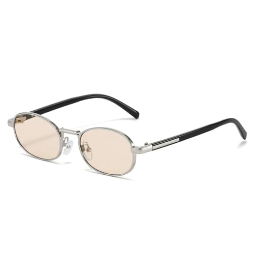 Lunettes de soleil ovales anti-éblouissement avec monture métal confortable