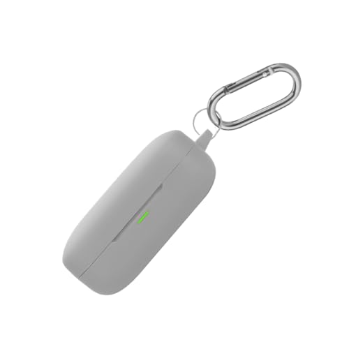 Image of WELCROS Soft Silicone Case Cover Compatible for Realme Buds Air 7 | 7 Pro (Grey, with Keychain)