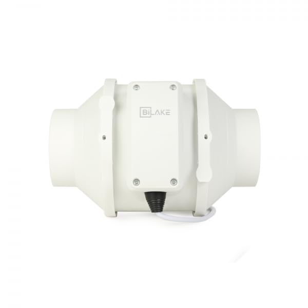 Extractor de aire en línea Bilake silencioso para conducto circular/tubular de 100mm 38/42W