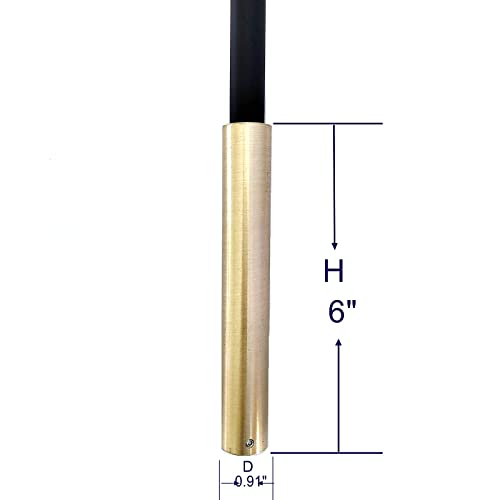 Langdoly 6" Height Brushed Brass Baluster Shoes for 5/8" Round Iron Black Balusters (8pcs)
