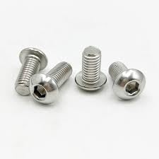 GK MART 8mm x 10mm (1cm) thread length Stainless Steel 202 grade allen Button Head machine Screws - 4 Nos-image-34