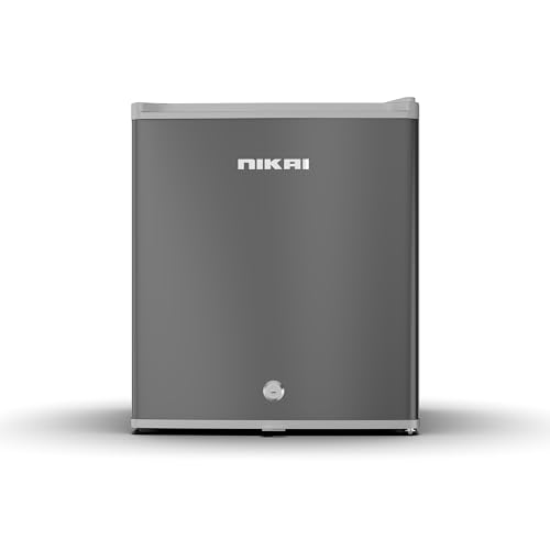 Nikai 65L Gross/42L Net Compact Single Door Mini Refrigerator Portable Small Size Fridge Toughened Glass Shelves Vegetable Crisper Bottle Storage Racks For Home Office Bedroom NRF65N6S Silver