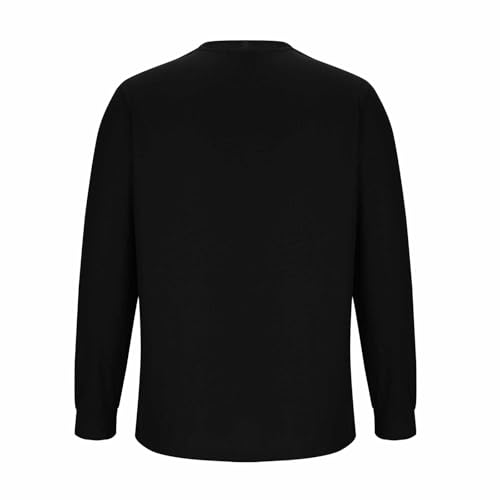 Waffle Knit Crewneck Sweatshirt Men Casual Basic T-Shirt Long John Big and Tall Thermal Shirts Pullover Sweaters2