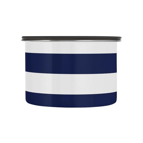 Contenedor de almacenamiento con tapa diseño azul y blanco miniatura 2
