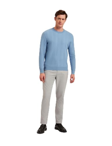 Ted Baker Mmk-jamals-LS Herringbone Stitch Crew Neck Sudadera, Azul, XXL para Hombre