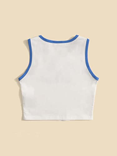SHENHE Girl's Letter Print Cropped Tank Top Sleeveless Contrast Binding Crop Tops2