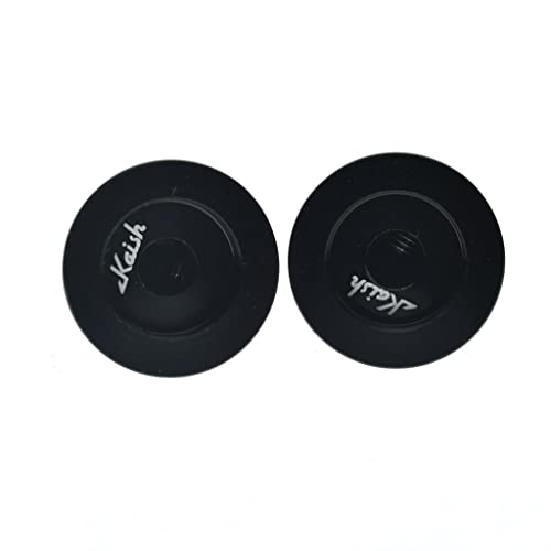 Dopro 2-Pack Set Screw Style Aluminium Potentiometer Knobs 1/4\" Universal Top Hat Knobs Bell Volume Tone Control Knobs for Guitar/Bass/AMPS/Preamps Black Without Indicator