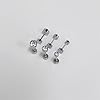 18G Surgical Steel Round CZ Cubic Zirconia Stud Earrings Set for Women Men | 3 Pairs 3-5mm Hypoallergenic Cartilage Jewellery | Flat Back Screw Lock for Tragus, Helix & Barbell Piercings (Silver) #2
