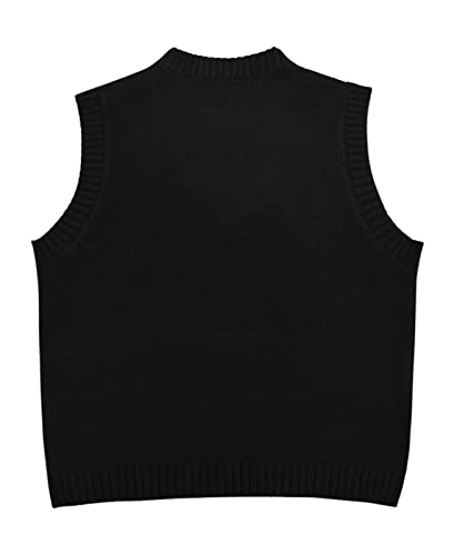 Hyipels Argyle Sweater Vest Womens,Plaid Cropped Sleeveless Sweaters Y2K Preppy V Neck Knit Tank Top #TOP1