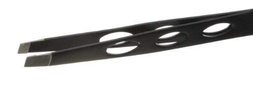Deluxe Slant Tip Tweezers. Stainless Steel Black. 1 Pc