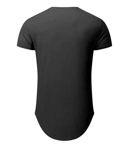 Idtswch Mens Tall T Shirts Lightweight Cotton Longline Short Sleeve T-Shirt Tee2