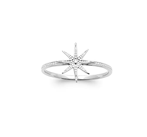 Bague Argent 925 rhodié cabochon étoile polaire Tata Gisèle bijou tendance pour femme
