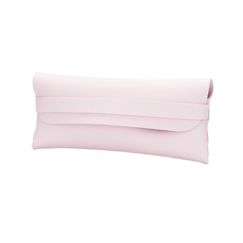 Image of Faux Leather Pen and Pencil Case with Tuck in Flap Stationery Bag for Student Lightweight Design (Faux Leather,Pink /FL)