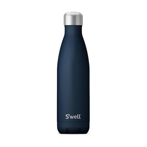 S'well Stainless Steel Water Bottle, 17oz, Azurite, Triple Layered Vacuum Insulated Containers Keeps Drinks Cold for 36 Hours and Hot for 18, BPA Free, Perfect for On the Go