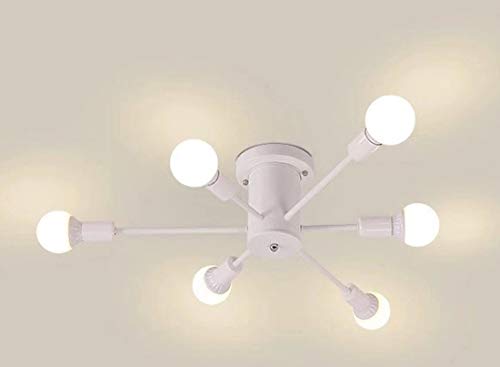 RUXUE Industrial Flush Mount Ceiling Light 6 Lights Vintage Chandelier Lights for Kitchen Dinning Room Hallway Farmhouse Living Room - Image 6