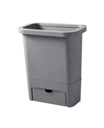 Bidoni della Spazzatura Cestino Appeso per Porta dell'Armadio della Cucina con cassetto Cestino per rifiuti da bancone Montato a Parete, Bidone della Spazzatura per Spazzatura da Ufficio (Grigio)