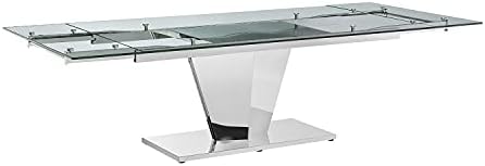 Casabianca Furniture DIAMOND Polished Stainless Steel Extendable Dining Table by Casabianca Home,