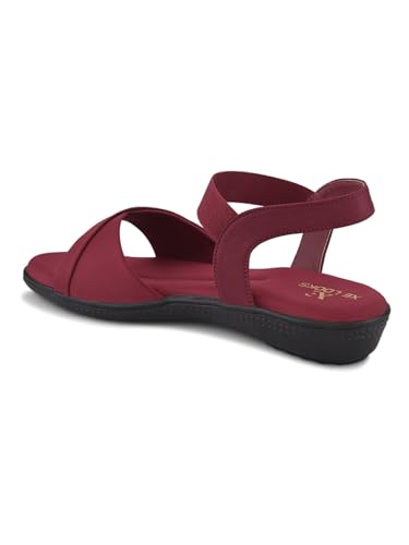 Image of XE Looks Black Criss-Cross Flat Sandals for Women | Secure Ankle Strap | Cushioned Footbed | Lightweight Casual Footwear For Girls