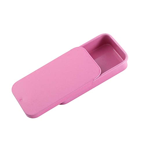 Mini caixa de ferro organizadora portátil para casa, caixa de doces, perfume sólido, retangular, lata vazia, estojo para comprimidos (60 x 34 x 11 mm, rosa)