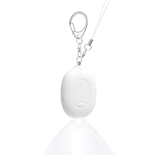 Door Stopper Security Alarm,Portable 130 Loud Entrance Alert Door Stop Alarm for Travel Hotel Home Apartment House,LED Flashing USB Rechargeable Vibration Moving Sensor Siren (White)