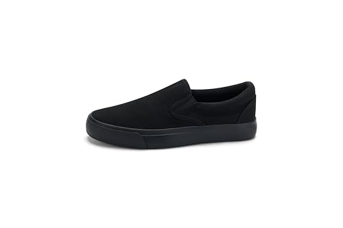JUDIS Women's Slip on Canvas Shoes Classic Casual Sneakers Fashion Loafers Shoes All Black