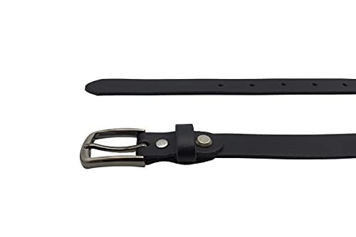 NK Belt GmbH Dames lederen riem van rundleer zwart, Made in Germany, pak jeans riem 2 cm smal #SR-07 - Image 4