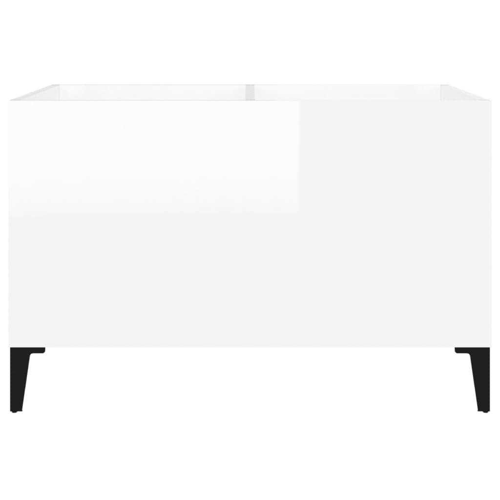 Porta Dischi Vinile, Mobile Ingresso, Mobile Porta Vinili, Mobile Soggiorno Moderno in Legno Multistrato Bianco Lucido 74,5x38x48 cm
