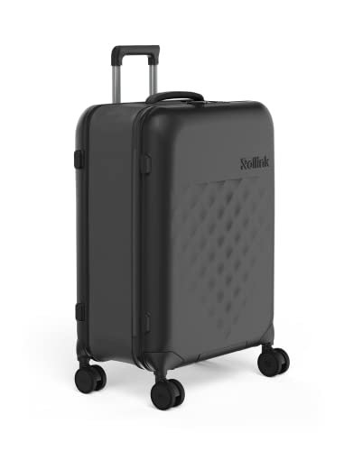 Rollink Flex 360 Carry-On Fully Collapsible Suitcase - Hardshell, Silent Smooth Double Spinner Wheels, Scratch, Water & Impact Resistant, Tsa Approved Lock, (Black, Carry-On 22-Inch) #TOP2