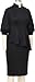 CAMDOM Church Clergy Dress for Women 3/4 Sleeve Irregular Ruffle Pencil Dress with Tab Insert Stand Collar Black