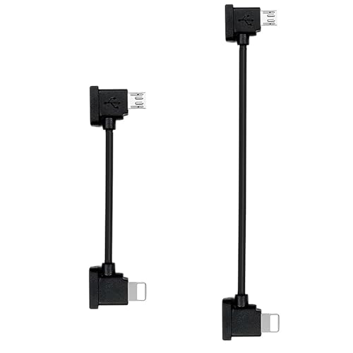 BlueXP 2 Pezzi Micro USB Cavo 30cm e 10cm da Micro USB a IOS Adattatore Conversione per Mavic Air PRO Spark Drone Telecomando per Telefono Tablet