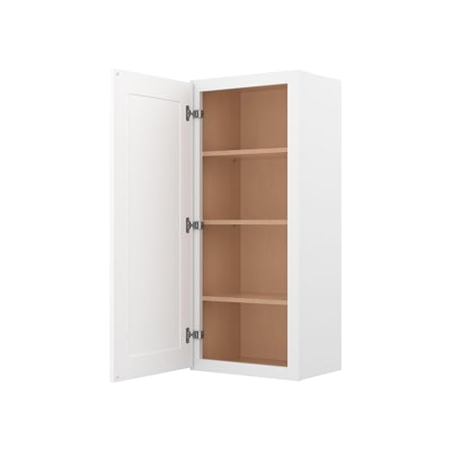 Image of Furinno Shaker Wall Kitchen Cabinet, Ready to Assemble, 12 D x 18 W x 42 H, White