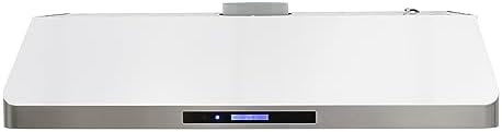 Range Hood Under Cabinet Installation with Exhaust Duct, Touchscreen LED Lights 4-Speed Fan with Remote Control and Dishwasher Safe Filter, 48-Inch, Metallic
