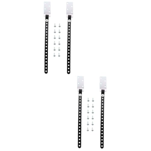 GLSTOY 4 個 転倒防止ベルト ヘッドボードアンカースタビライザー キャビネットウォールアンカー ベッドサイドフィクサー ベビー家具アンカー 子供用家具スト プラスチック Black