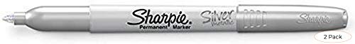 Sharpie Metallic Permanent Markers, Fine Point, Silver, 12 Count (Pack 2)